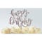 12 Pack: Multicolor Glitter Happy Birthday Cake Topper by Makery®